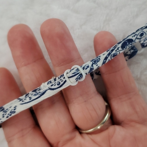 H&M Blue White Paisley Boho Romper Playsuit Size 8 - Picture 8 of 11